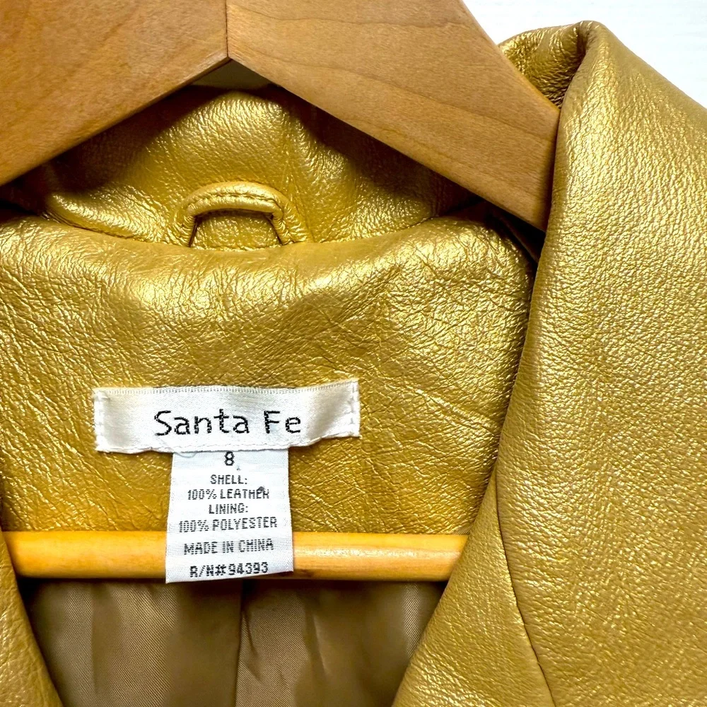 Tandy Leather / Santa Fe Leather Women's Gold double breasted Jacket, sz 8 - Picture 2 of 13